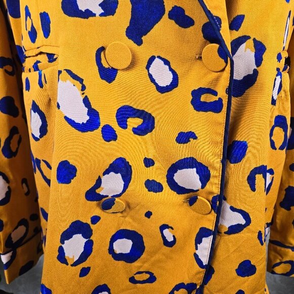 3.1 Phillip Lim Target Size Large Orange Animal Print Blazer Double Breasted - Picture 3 of 14